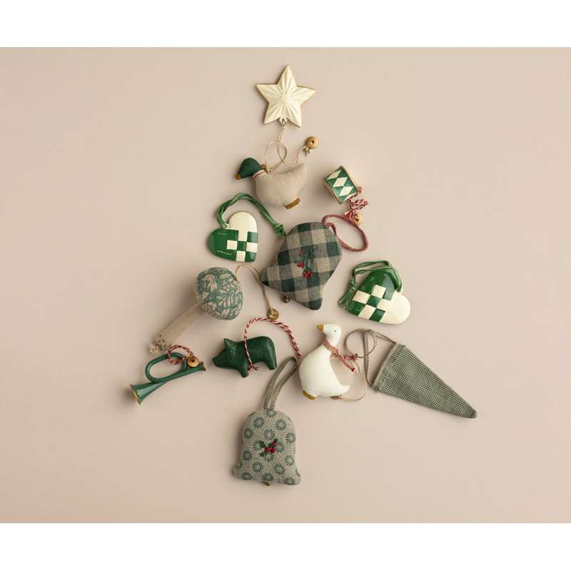 Maileg Christmas ornament - Wood - Pig - Dark Green 