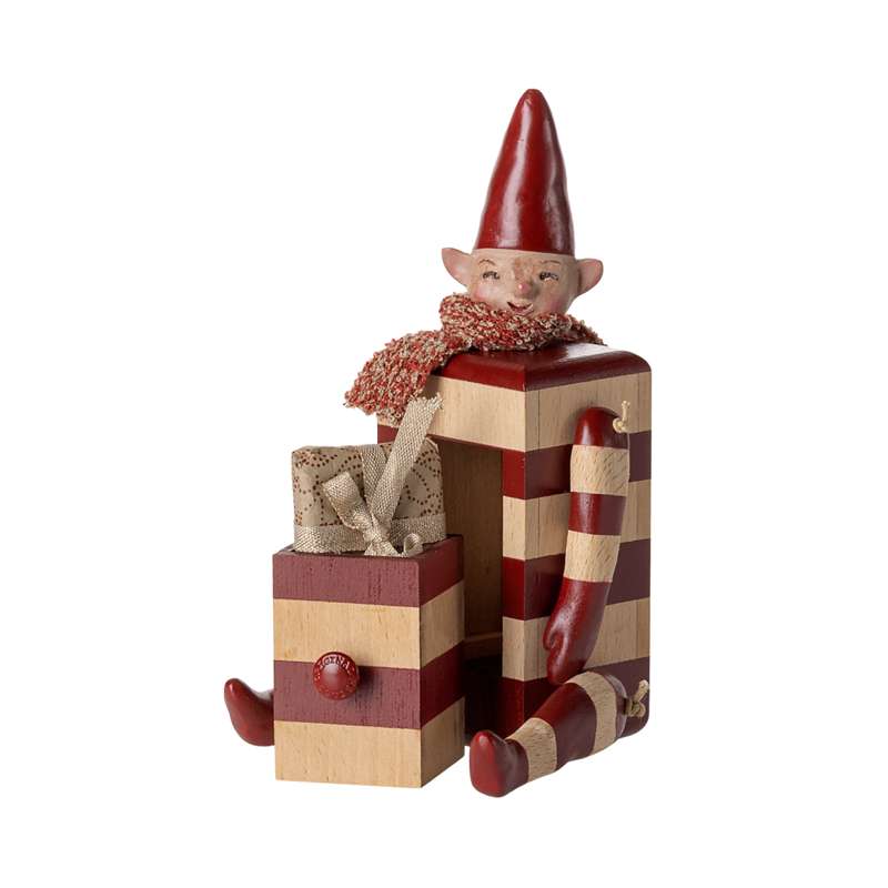 Maileg Elf m. Shovel - Red 