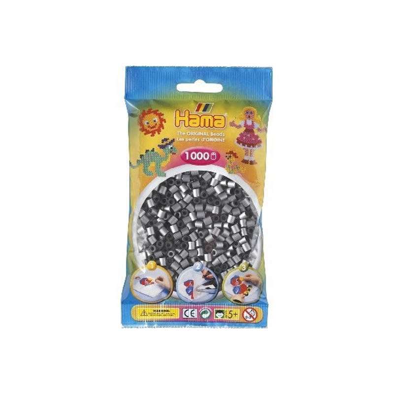 HAMA Miçangas Midi - 1000 pcs. - Prata (207-62) 