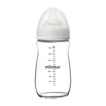 Mininor Fľaša na pitie - Sklo - 240ml - 0m+ 