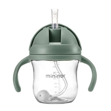 Mininor Cănuță cu pai - Tritan - 220ml - Verde 