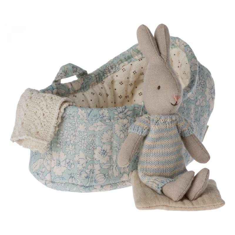 Maileg Lapin dans le Babylift - Micro - Bleu clair 