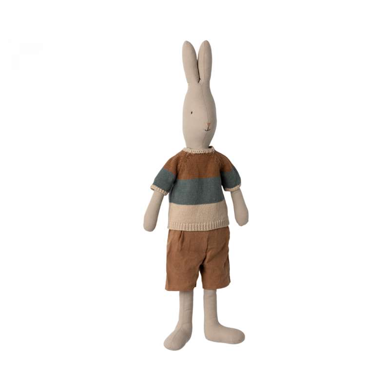 Maileg Kanin - k. 4 - Vaalea - Neulepaita ja Shorts 