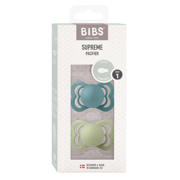Bibs Supreme Биберон - 2-Pack - р-р 1 - Силикон - Исландско море/Салвия 