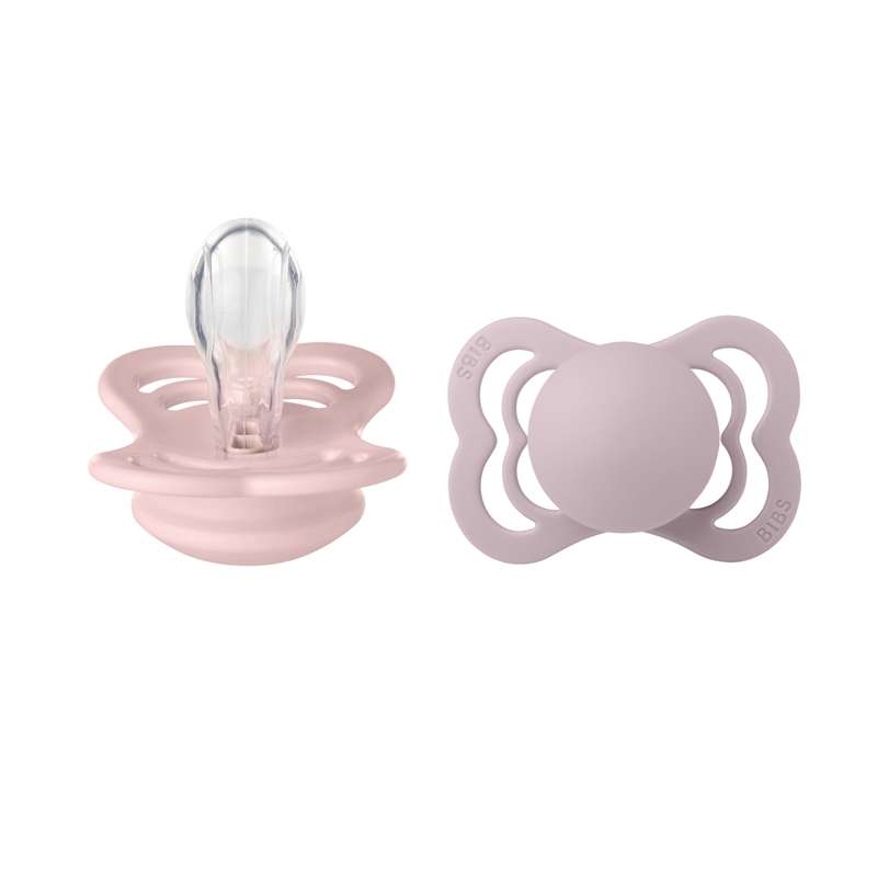 Bibs Supreme Πιπίλα - 2-Πακέτο - μεγ. 1 - Σιλικόνη - Blossom/Dusky Lilac 