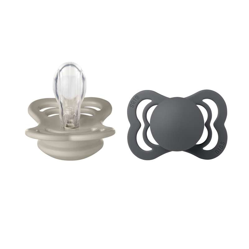 Succhietto Bibs Supreme - 2-Pak - tg. 1 - Silicone - Sabbia/Ferro 