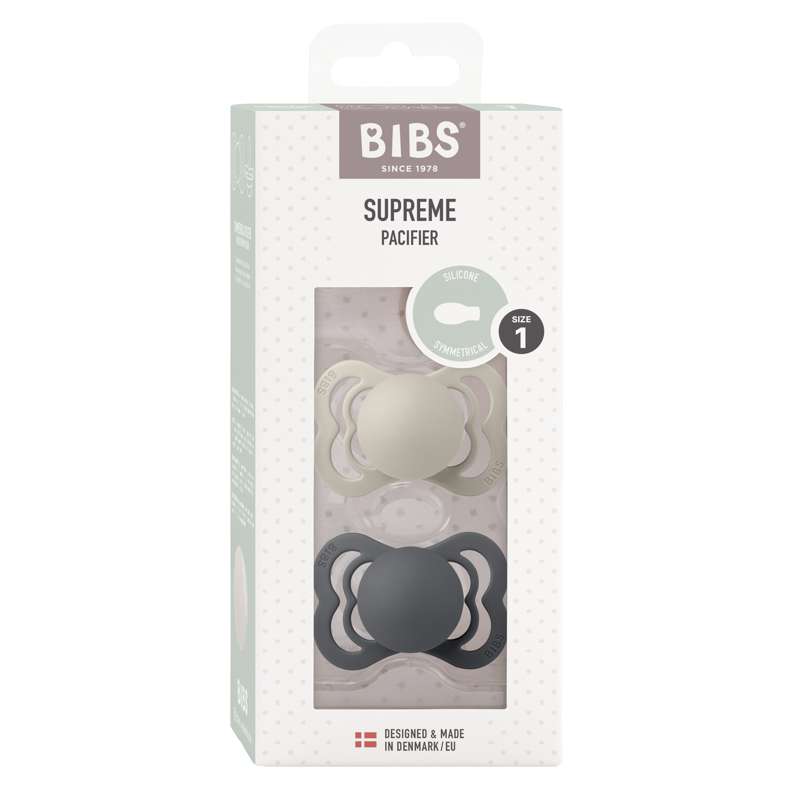 Succhietto Bibs Supreme - 2-Pak - tg. 1 - Silicone - Sabbia/Ferro 