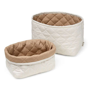 Cam Cam Copenhagen Кувертирани съхраняващи кошници - 2 бр. - OCS - Класически ивици Кафяво/Кафяво 
