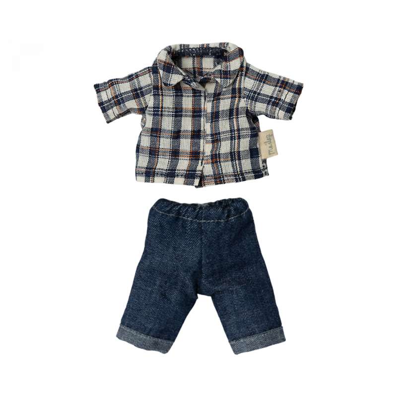 Maileg Kleidung für Papa Maus - Holzfällerhemd und Jeans 