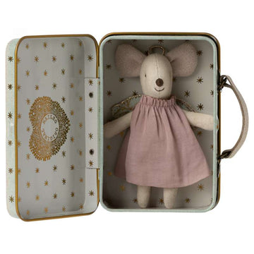 Maileg Guardian Angel Mouse in Suitcase 