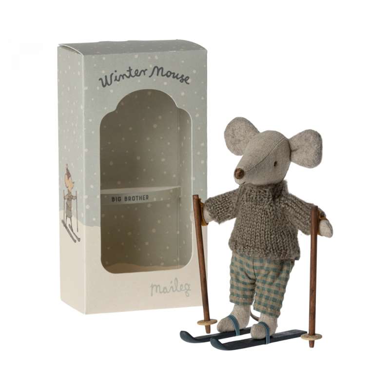 Maileg Winter mouse w. Skis - Big brother