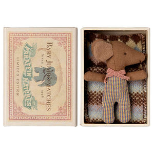 Maileg Sleep/Awake Baby Mouse in Matchbox - Rosa 