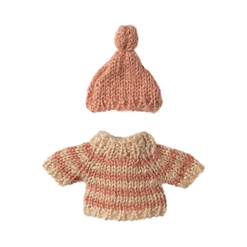 Maileg Knitted Sweater and Hat - Mouse - Big Sister 