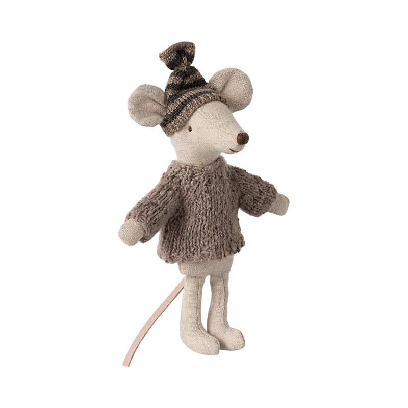 Maileg Knitted Sweater and Hat - Mouse - Big Brother 