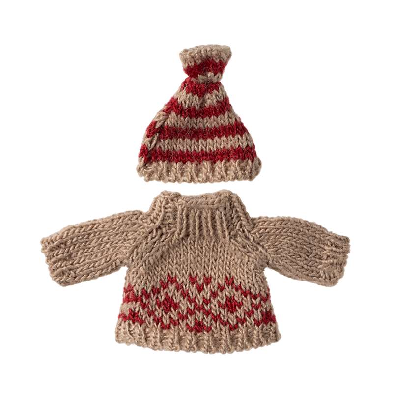 Maileg Suéter y gorro de punto - Ratón - Madre 