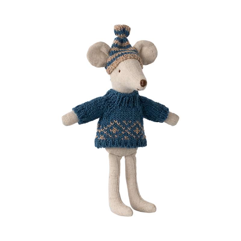 Maileg Pull en tricot et bonnet - Souris - Couleur 