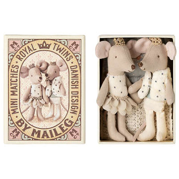 Maileg Royal Twins - Little Sister and Little Brother in Matchbox 