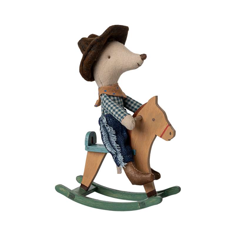 Maileg Cowboymus En Caballito de Madera - Hermanito 