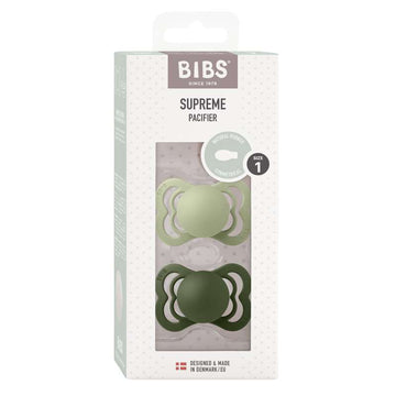 Bibs Supreme Schnuller - 2-Pack - Gr. 1 - Naturkautschuk - Salbei/Jägergrün 