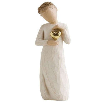 Willow Tree Aandenken Figuur (meisje met gouden hart) 