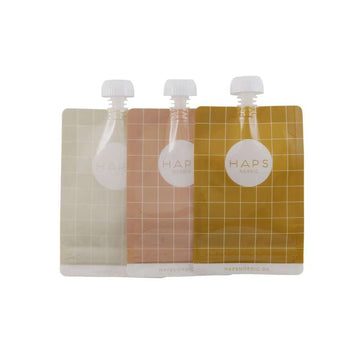 HAPS Nordic Reusable Smoothie Bags - 3-Pack - Warm Check 