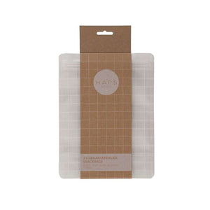 HAPS Nordic Sacs à collation réutilisables - Pack de 3 - 1000ml - Transparent Vérifier 