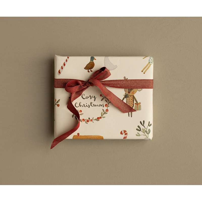 Maileg Band - 18 mm - 10m - Red/Gold 