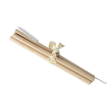 RICE Bamboo straws - 4 pcs. with brush 