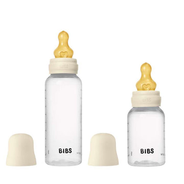 BIBS Bouteille - Grow and Flow Ensemble de biberons - Plastique - Latex/Rond - 150 ml/270 ml - 2-Pack - Ivoire 