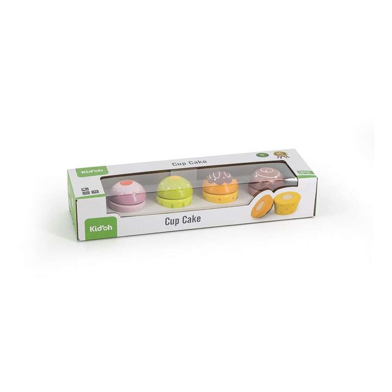 Kid'oh Nourriture de jeu - Cup Cakes - 4 pcs. (Bois) 