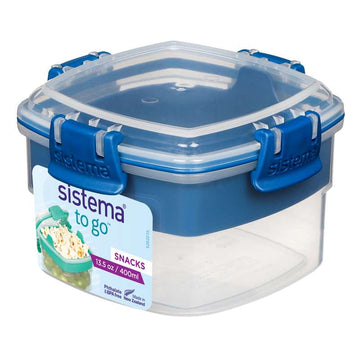 Sistema Snackboks - Σνακ Για Το Δρόμο - 400ml - Διαφανές/Ωκεανό Μπλε 