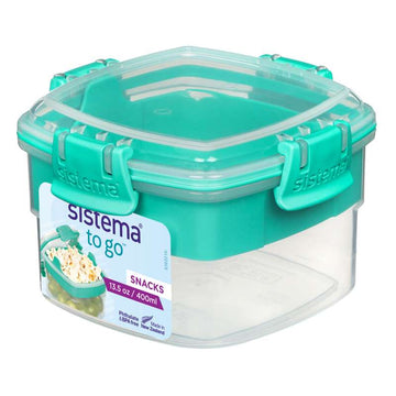 Sistema Snackboks - Σνακ για το δρόμο - 400ml - Διαυγές/Μέντα Τιρκουάζ 