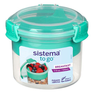 Sistema Snackboksi - Aamiainen mukaan - 530ml - Minttu Teal 
