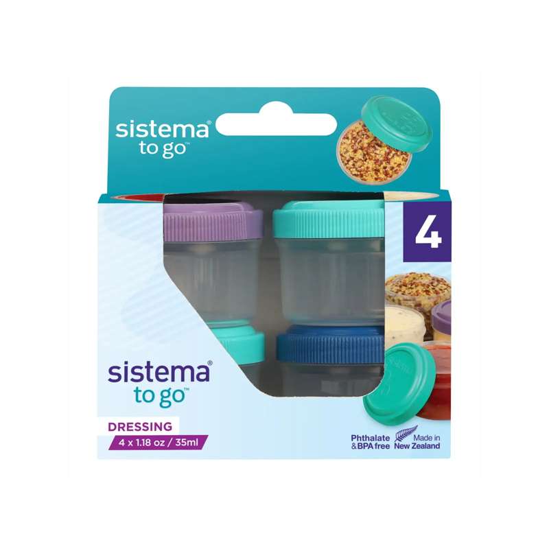 Sistema Snackbox - Dressingbehälter zum Mitnehmen - 4er-Pack - 35ml - Verschiedene Farben 