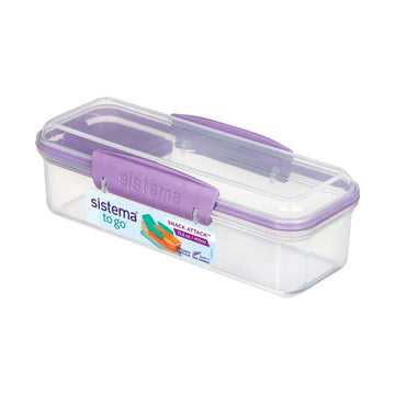 Sistema Snackbox - Snack Attack Lunch - 2 Compartments - 410ml - Clear/Misty Purple 