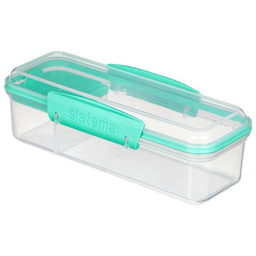 Sistema Snackboks - Snack Attack Déjeuner - 2 Compartiments - 410ml - Transparent/Menthe Teal 