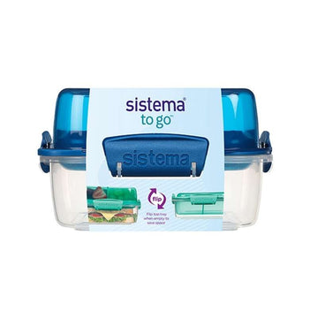 Sistema Θήκη φαγητού - Lunch Stack To Go Square - 1.24L - Ωκεανό Μπλε 