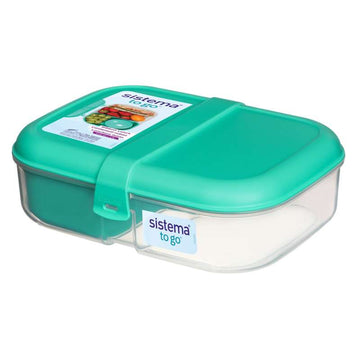 Sistema Caixa de almoço - Ribbon Lunch - 1.1L - Transparente/Verde Menta 