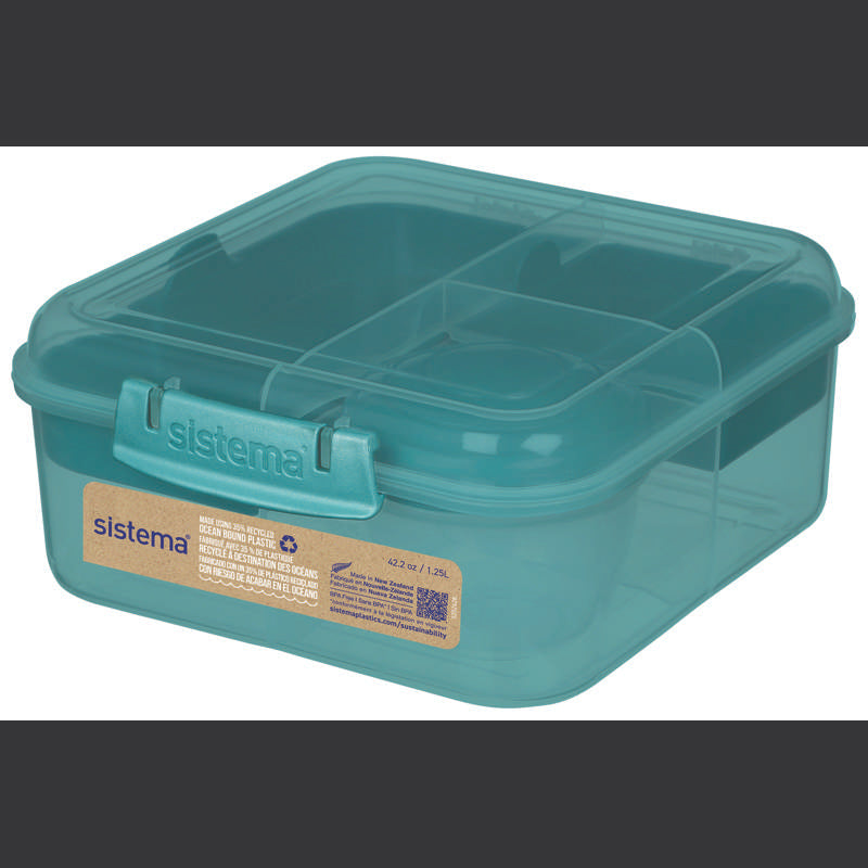 Sistema Caja de almuerzo Ocean Bound - Bento Cube - 1.25L - Piedra Teal 
