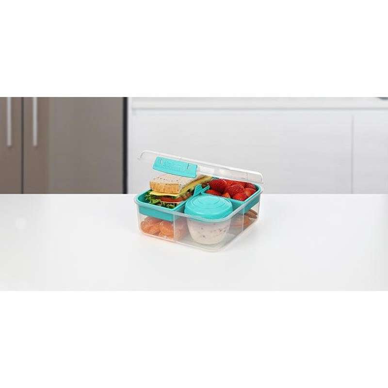 Sistema Bento Lounasrasia - Osastoitu Kuppien kanssa - 1,25L - Kirkas/Minttu Teal 