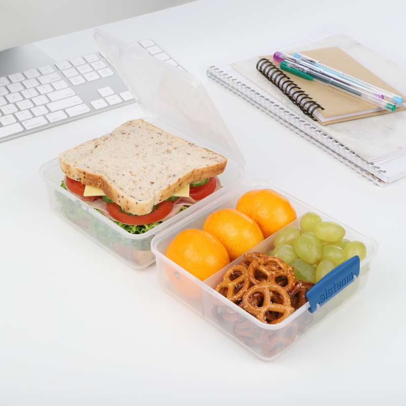 Sistema Lunch Box - Lunch Cube To Go - 1.4 L. - Clear/Ocean Blue