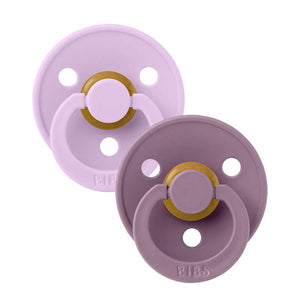 BIBS Symmetrische Farbe schnuller - 2er-Pack - Gr. 2 - Naturkautschuk - Violett Himmel/Mauve 