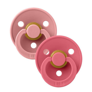 BIBS Symmetric Colour Sut - 2-Pack - sz. 2 - natural rubber - Dusty Pink/Coral 