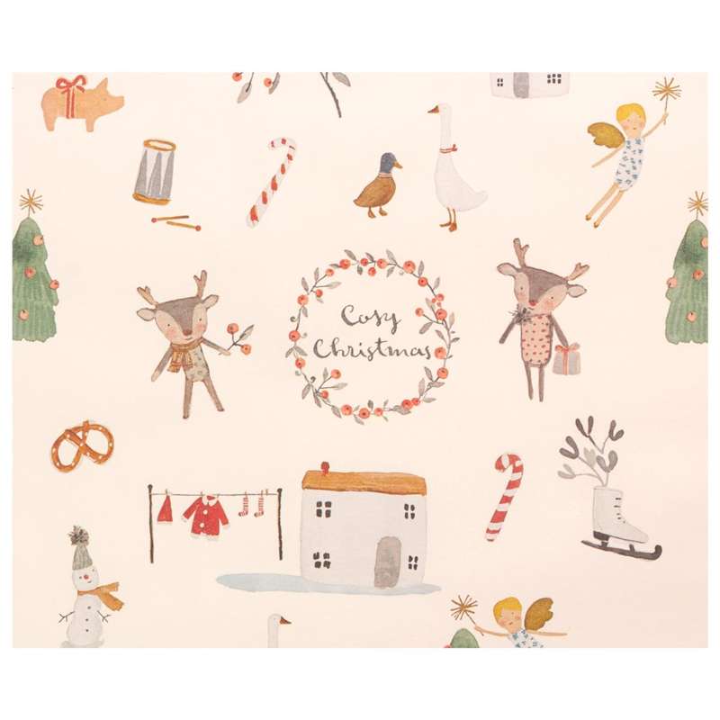 Maileg Gift wrap - Cosy Christmas - Offwhite (10 meters) 