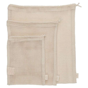 HAPS Nordic Mesh-Taschen Aufbewahrungstaschen - 3er-Pack - Natur 