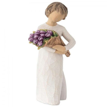 Willow Tree Surprise Figur (fille avec un bouquet de tulipes) 