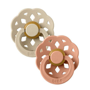 Bibs Boheme Schnuller - 2er-Pack - Gr. 2 - Naturkautschuk - Vanille/Pfirsich 