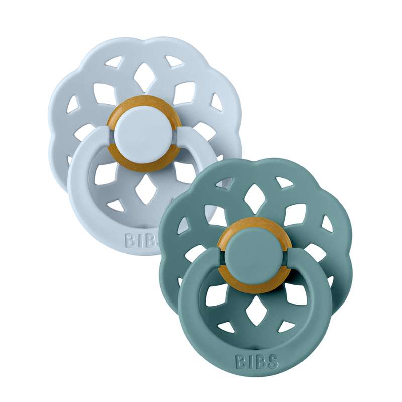 Bibs Boheme Pacifier - 2-Pack - sz. 1 - natural rubber - Baby Blue/Island Sea 