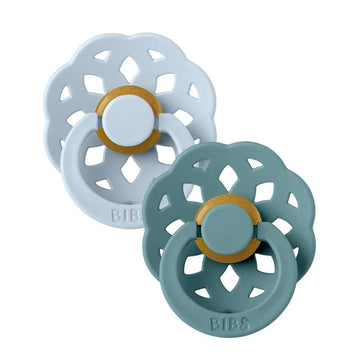 Bibs Boheme Pacifier - 2-Pack - sz. 1 - natural rubber - Baby Blue/Island Sea 