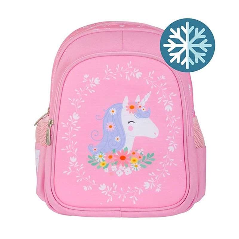 A Little Lovely Company Backpack with cooler pocket - Unicorn - Light pink 